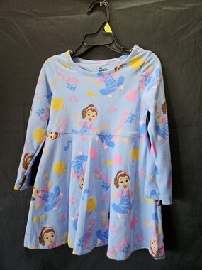 Rachel Light Blue Dress with Pink and Yellow Accents